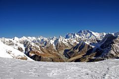 13 07 Kangtega, Cho Oyu, Gyachung Kang, Pumori, Malanphulan and Ama Dablam, Nuptse, Everest, Lhotse, Lhotse Middle, Lhotse Shar, Peak 38, Shartse, Peak 41 From Mera Peak Eastern Summit.jpg